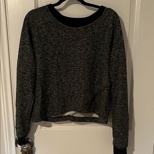 Fabletics Black & Charcoal Crewneck Sweater